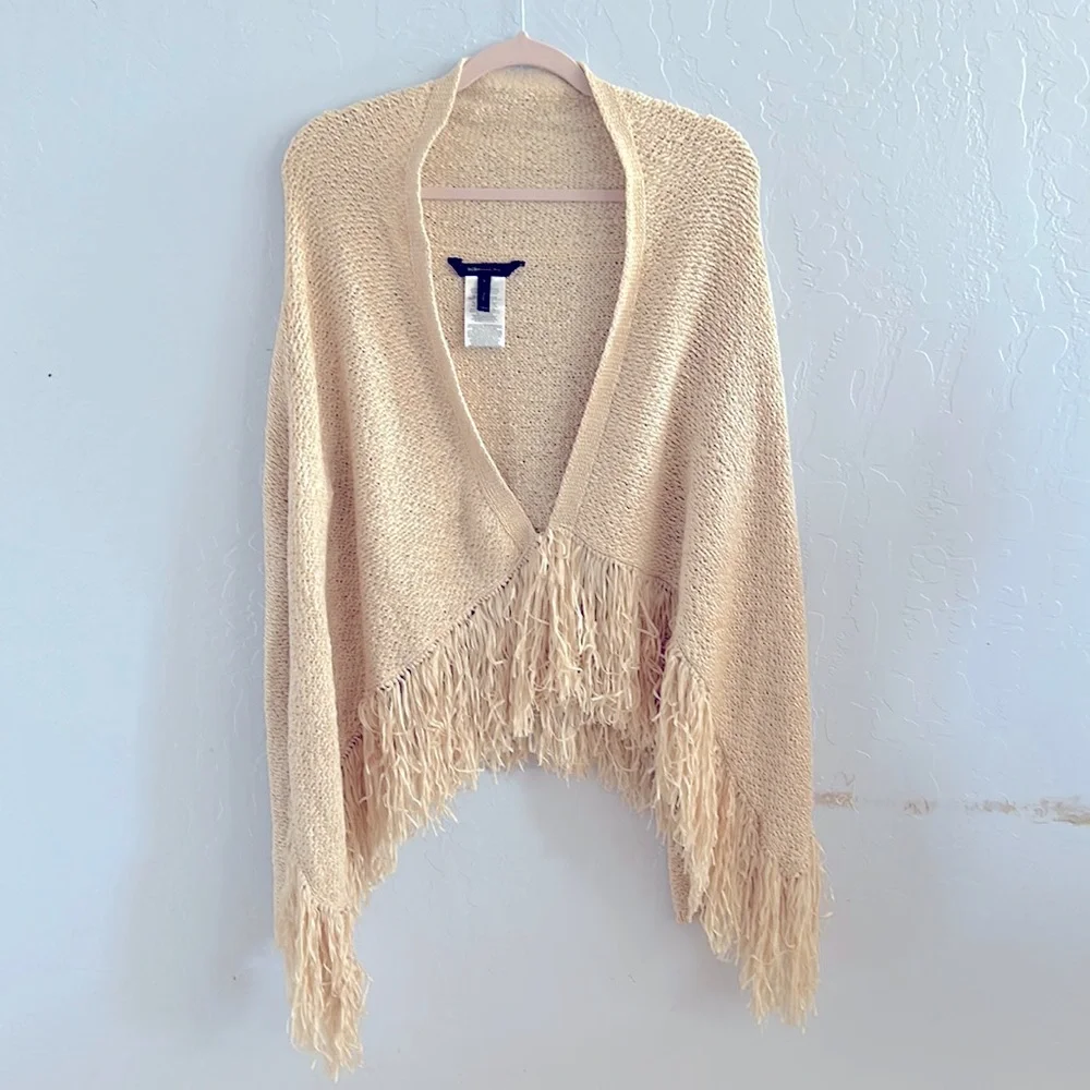 BCBG fringe cardigan